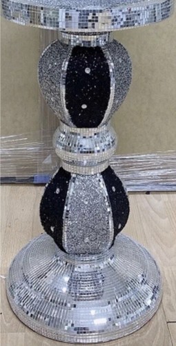 Black silver mosaic side - side, table
