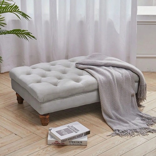 Velvet footstool ottoman - velvet,