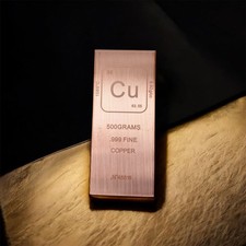 500g Copper Bullion Bar .999