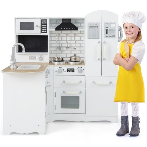 Corner play kitchen - kitchen, white