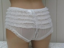 KNICKERS SIZE 8 WHITE FRILLY