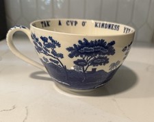 Spode Copeland Tower Blue Willow Jumbo Breakfast Cup Auld Lang Syne Rare