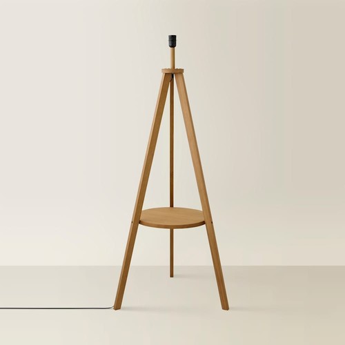 Shelf floor lamp - shelf, wooden
