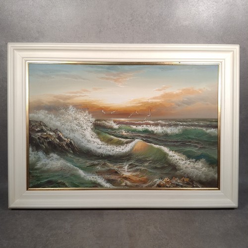 Oil canvas sunset seascape - on,