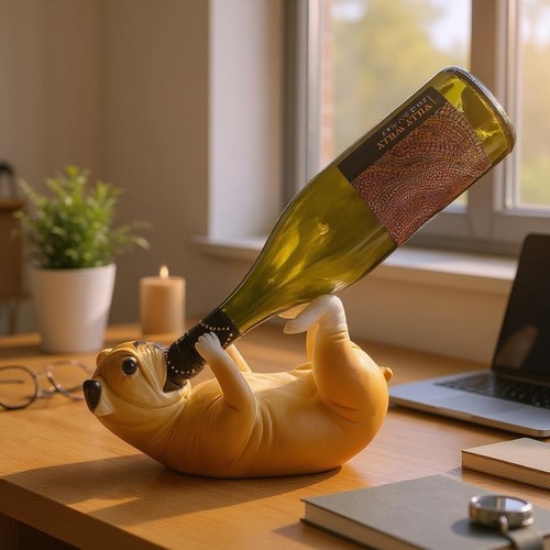 Dog wine bottle holder - wine,