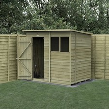Forest 4Life 7x5 Pent Shed Single Door 2 Window Wooden Garden Building Free Del