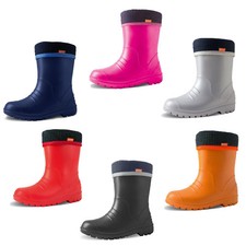 DEMAR Toddlers Little Kids Boys Girls Wellies Rain Wellington Boots Fleece-Lined