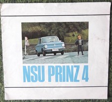 NSU PRINZ 4 LF Car Sales Brochure 1960s #engl VF 2108 180 12711