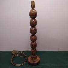 Beautiful Tall Rustic Wooden Turned Table Lamp with a Dark Danish Oil Finish