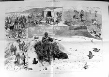 Original Old Antique Print 1887 Grouse Harvest Shooting Hunting Birds Scotland