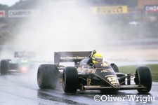 Ayrton Senna Iconic First F1 Win at 1985 Portuguese Grand Prix - Colour Photo