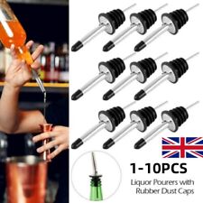 2-10x Stainless Steel Liquor Spirit Pourer Wine Bottle Free Flow Spout Dispenser