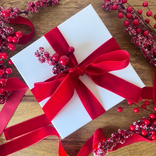Christmas velvet ribbon red - velvet,