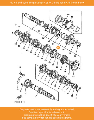 Yamaha collar 90387 253n1 oem - collar,,