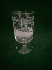 QUEEN MARY CLUB RUMMER ETCHED ENGRAVED GLASS ~ LONG BEACH 1987
