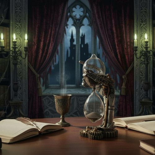 Mechanical steampunk hourglass - mechanical,