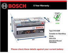 AGM Car Battery fits VW TIGUAN