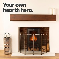 LIVIVO Decorative 4 Panel Fire Screen Nickel Finish Protector for Open Fires