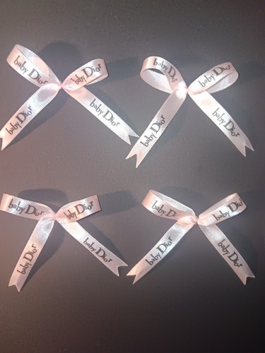 Pink dior baby ribbon bows - ribbon,