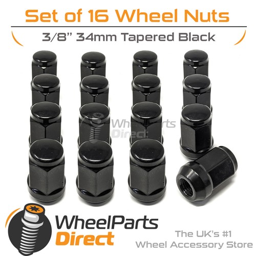 Black wheel nuts 8 - nuts, 3/8
