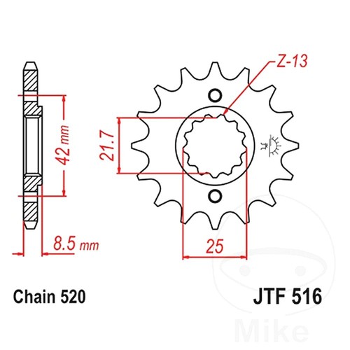 Front sprocket tooth 520 - sprocket, 13