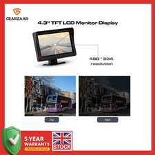 12V-24V Car Rear View Parking Reversing Camera Night Vision Kit w/ HD Monitor