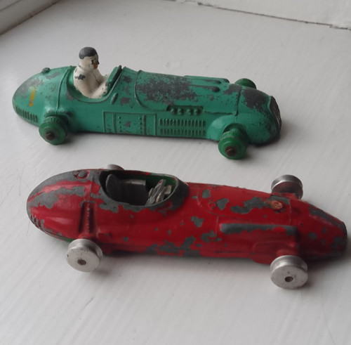 Two vintage toy metal - two, race
