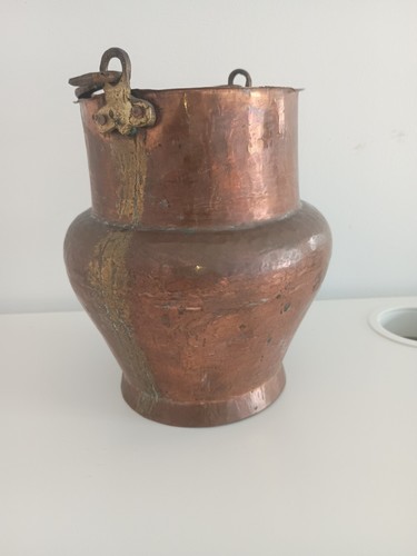 Vintage brass copper pot - brass,
