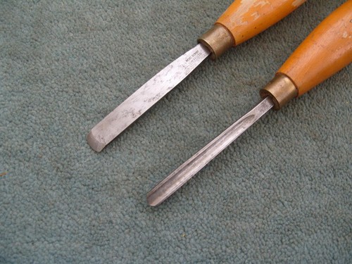 Two small wood turning chisels - two,