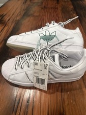 Size 5 - Adidas Superstar Logo Stripes - White Bright Green