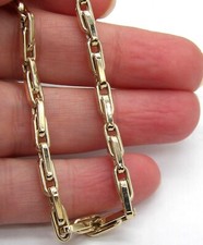 9ct gold belcher box link bracelet chain 9 carat yellow gold 7 inch new boxed