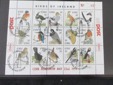 irish stamps, 1999 Birds definitive sheet, overprint Cork Roadshow 1999
