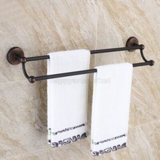 Oil Rubbed Bronze Towel Rail Holder Bathroom Wall Mounted Double Towel Rails Bar