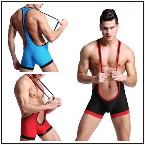 Men open chest bib suit - men's,