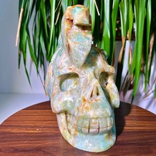 10.71LB Pure handmade carving, high-quality polished blue pine carving samples