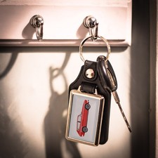 Leather Look Key Ring -