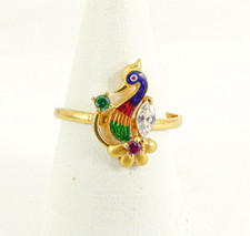 22ct Gold Ornate Ring Peacock