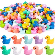 120pcs Mini Ducks, 10 Colors Resin Tiny Ducks Little Plastic Ducks Small