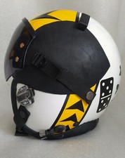 JOLLY ROGER SQUADRON"GHOST"HGU-55FLIGHT PILOT HELMET W/ LEATHER EDGE ROLL+badge