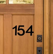 Stick-On House Numbers - No 154 - Satin Black - 10cm - Door, Fence, Gate
