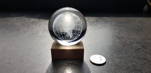 Large 60mm glass globe - glass, marble