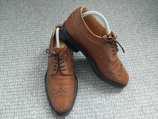 MENS Samuel Windsor Leather Brogues Shoes Tan Brown Lace Up Rubber Sole - SIZE 9