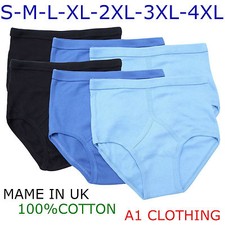 6,Mens Y Fronts Briefs 100%Cotton,Underwear / Colour,s / S M L XL 2XL 3XL 4XL 5X