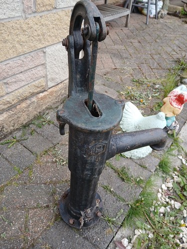 Vintage cast iron hand - hand, water