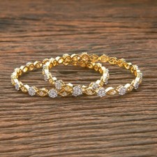 Indian Pakistani 22ct Gold Plated Bangles Size 2.8Premium Quality Bangles 2pcs