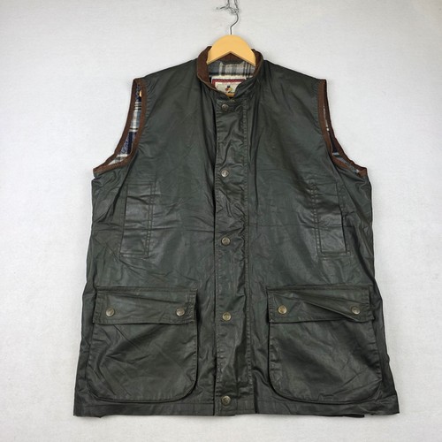 Vintage waxed cotton gilet - vintage,