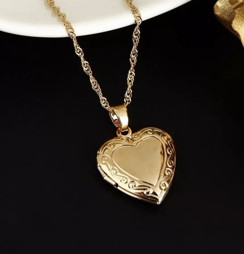Gold locket pendant double - gold,