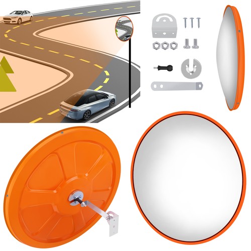 Wide angle convex - mirror, road