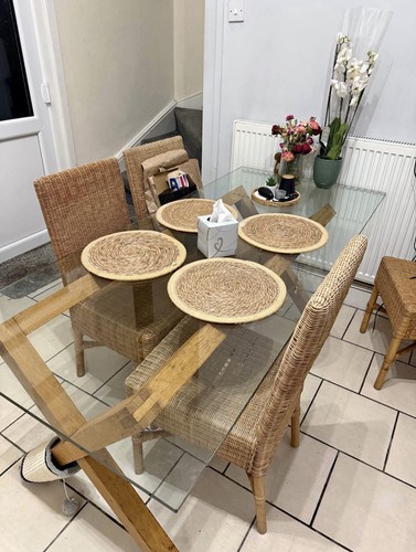 Glass dining table with - with, 4