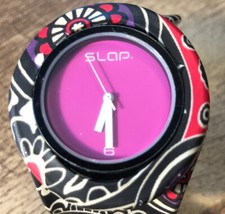 Slap Watch Multicolor Slap On Band Pink Face Modern Stylish Wristwatch